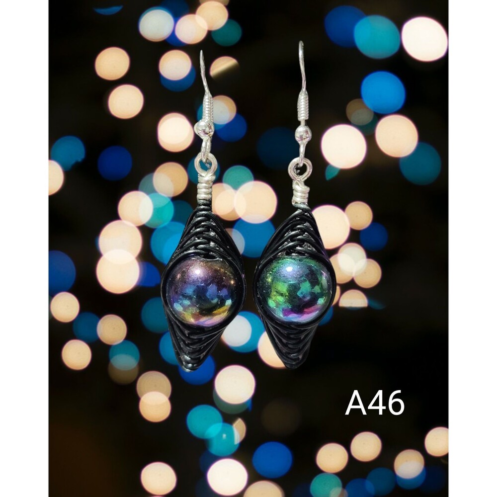 Multicolor Shimmer Sphere Earrings